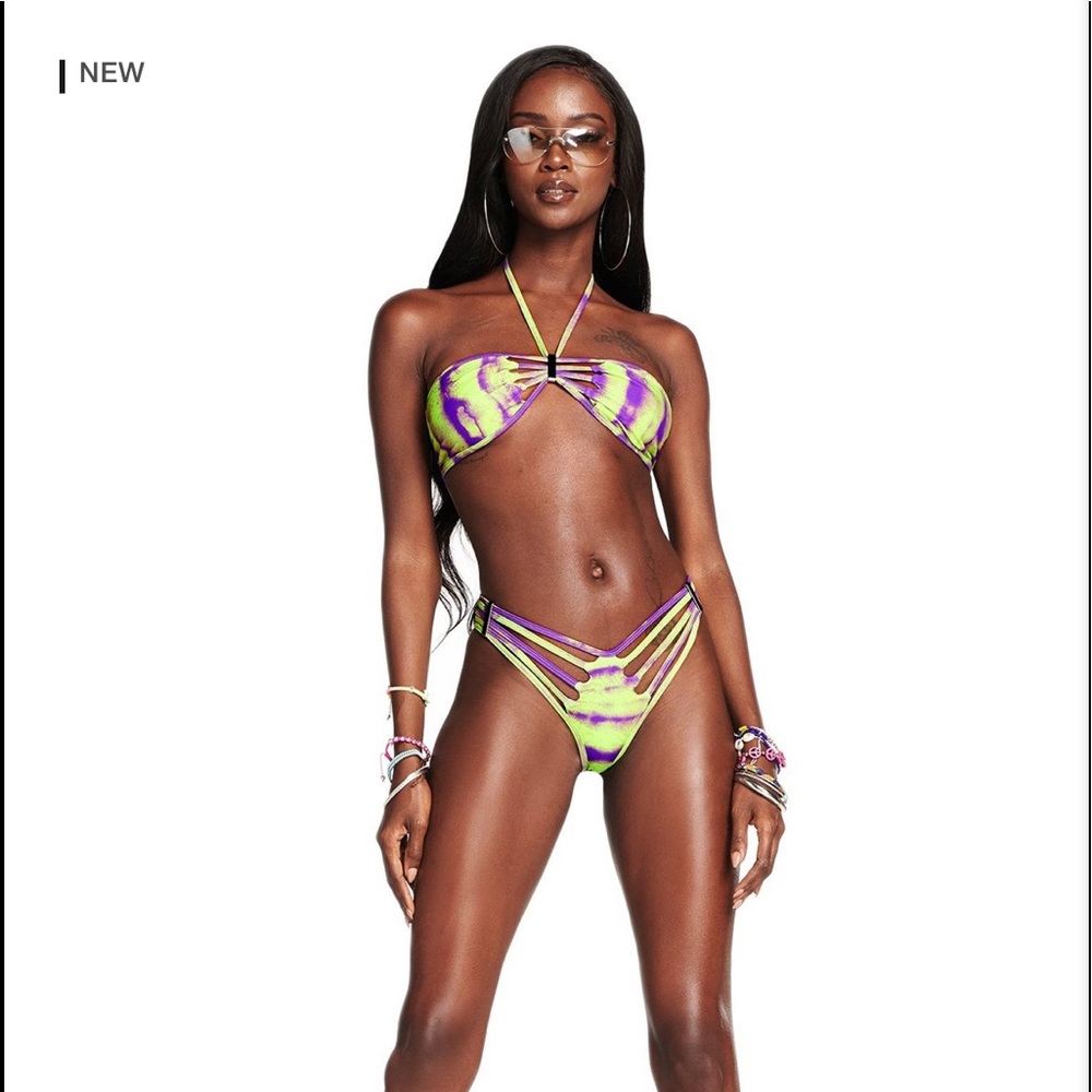 NWT I.AM.GIA KIORA BIKINI BOTTOM purple/green dye